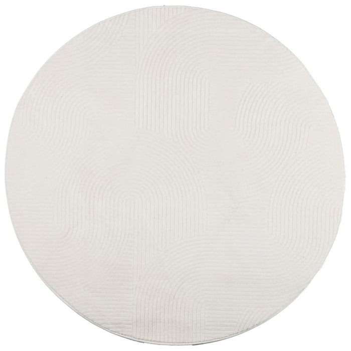 Tappeto IZA a Pelo Corto con Aspetto Scandinavo Crema Ø 120 cm 375447