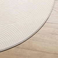 Tappeto IZA a Pelo Corto con Aspetto Scandinavo Crema Ø 160 cm 375448
