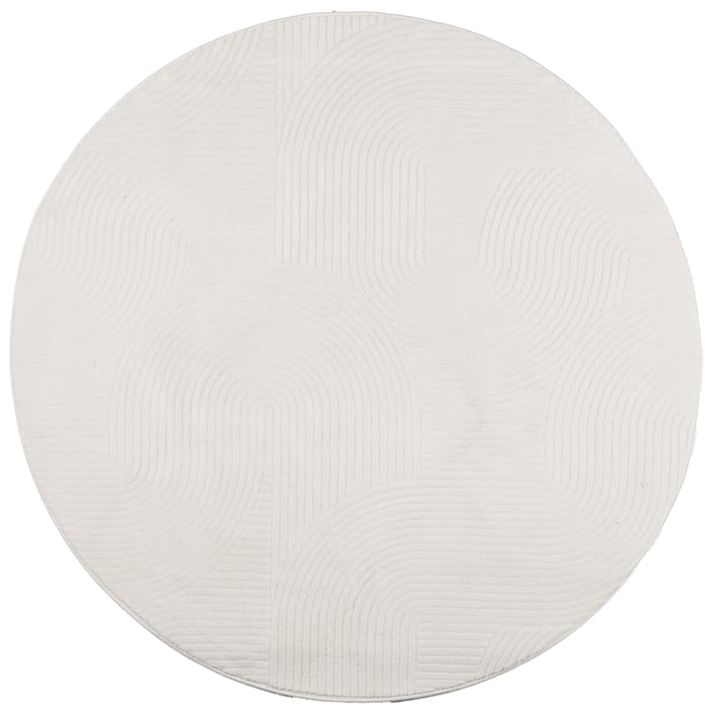 Tappeto IZA a Pelo Corto con Aspetto Scandinavo Crema Ø 200 cm 375449