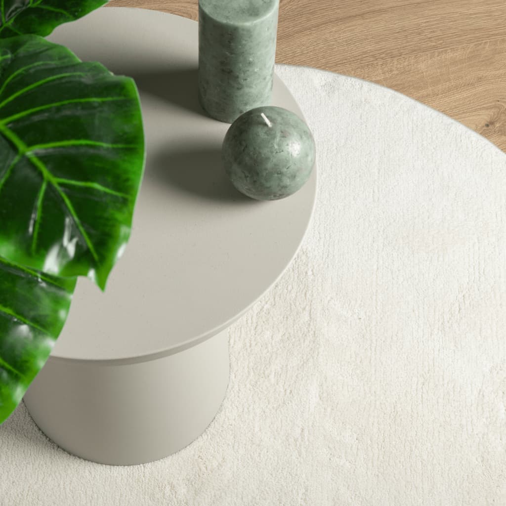 Tappeto OVIEDO a Pelo Corto Crema Ø 200 cm 375525