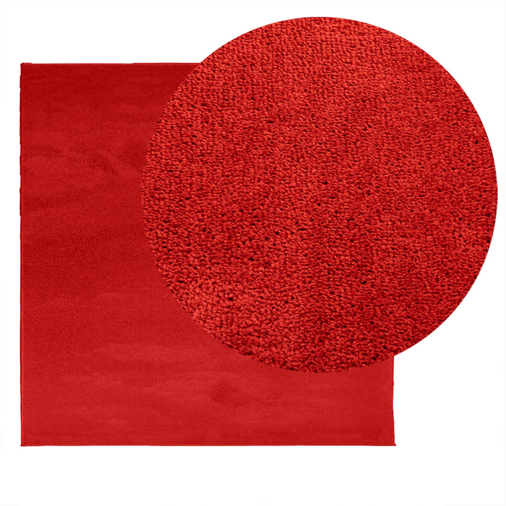 Tappeto OVIEDO a Pelo Corto Rosso 160x160 cm