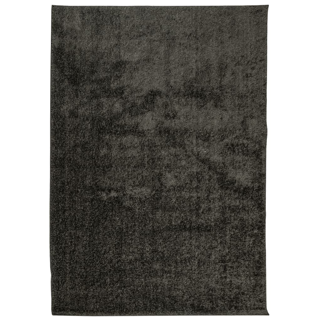 Tappeto a Pelo Lucido Lungo ISTAN Effetto Antracite 120x170 cm 375640