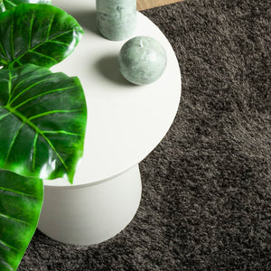 Tappeto a Pelo Lucido Lungo ISTAN Effetto Antracite 140x200 cm 375641