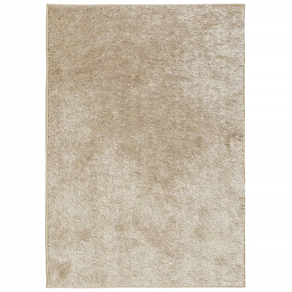 Tappeto a Pelo Lucido Lungo ISTAN Effetto Beige 160x230 cm 375654
