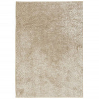 Tappeto a Pelo Lucido Lungo ISTAN Effetto Beige 160x230 cm 375654