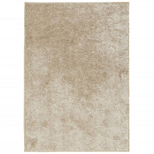 Tappeto a Pelo Lucido Lungo ISTAN Effetto Beige 160x230 cm 375654