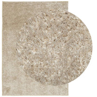 Tappeto a Pelo Lucido Lungo ISTAN Effetto Beige 160x230 cm 375654
