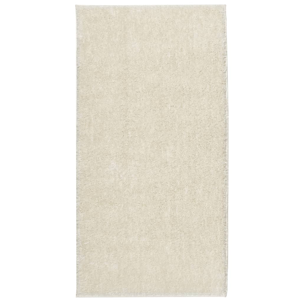 Tappeto a Pelo Lucido Lungo ISTAN Effetto Crema 80x150 cm 375662
