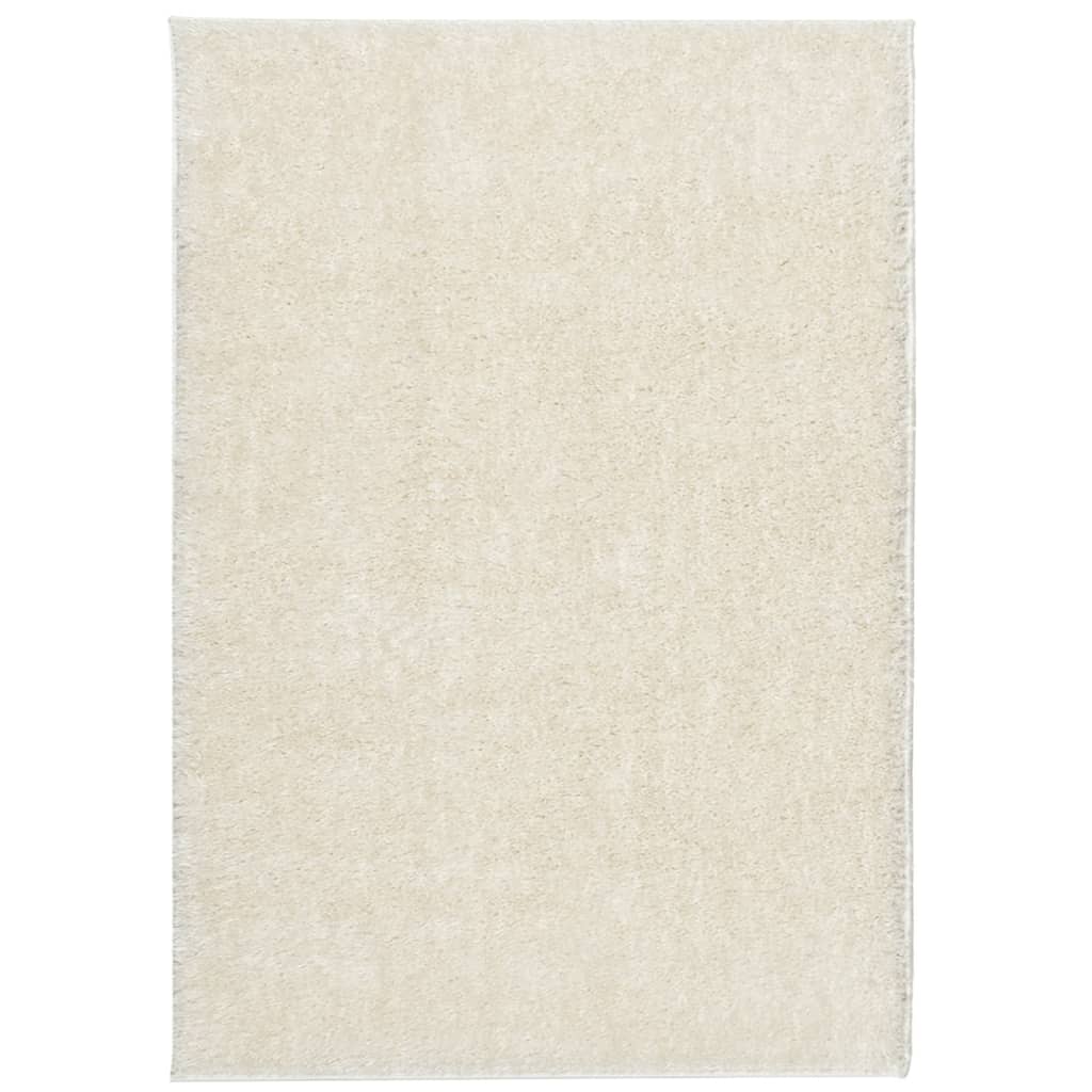 Tappeto a Pelo Lucido Lungo ISTAN Effetto Crema 120x170 cm 375664