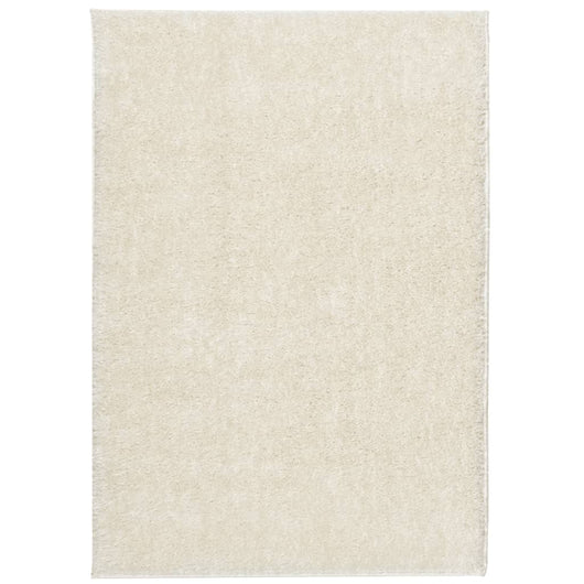 Tappeto a Pelo Lucido Lungo ISTAN Effetto Crema 140x200 cm 375665