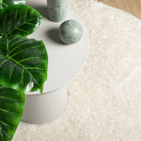 Tappeto a Pelo Lucido Lungo ISTAN Effetto Crema Ø 80 cm 375669