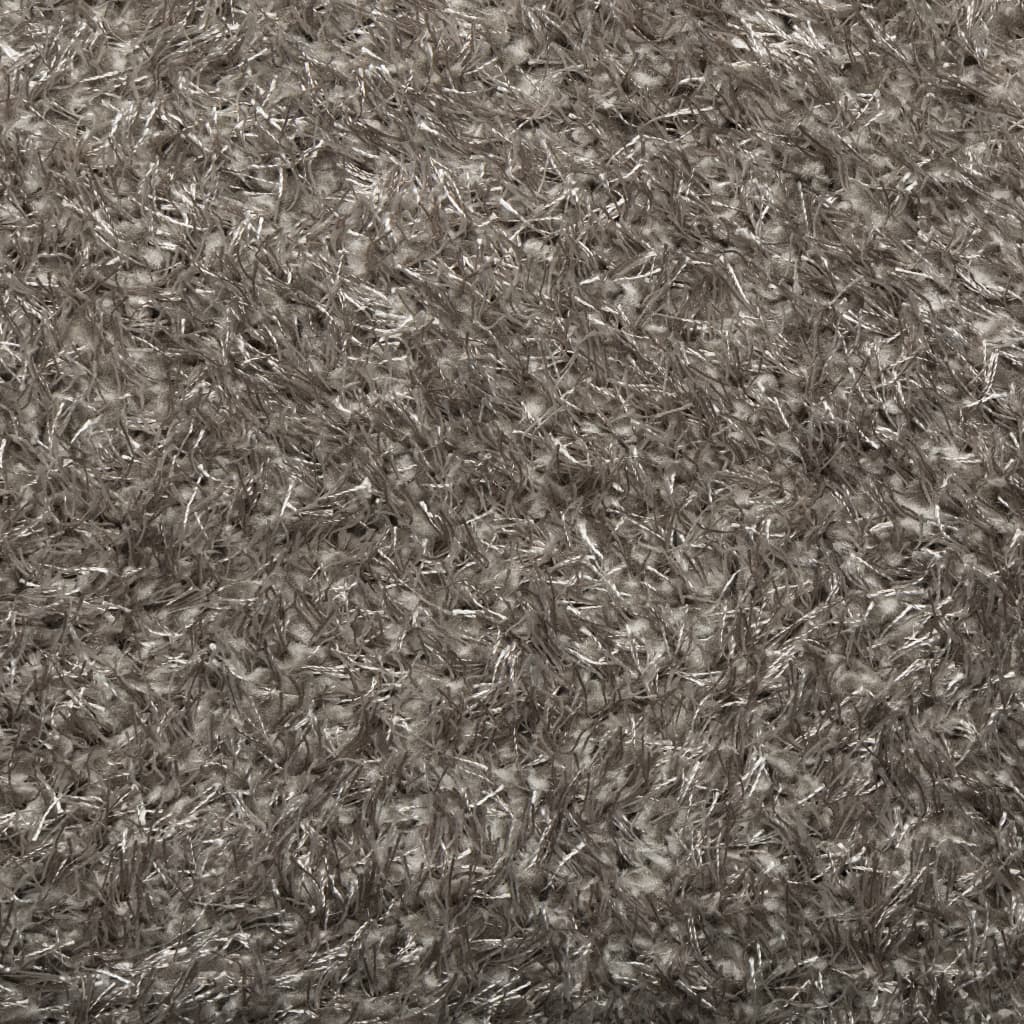 Tappeto a Pelo Lucido Lungo ISTAN Effetto Grigio 120x170 cm 375676