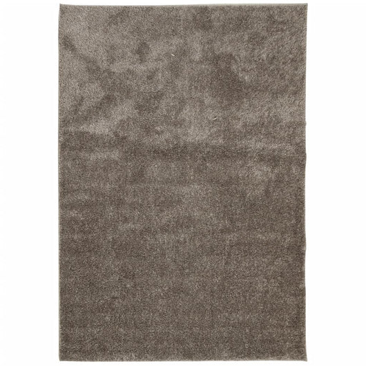 Tappeto a Pelo Lucido Lungo ISTAN Effetto Grigio 140x200 cm 375677