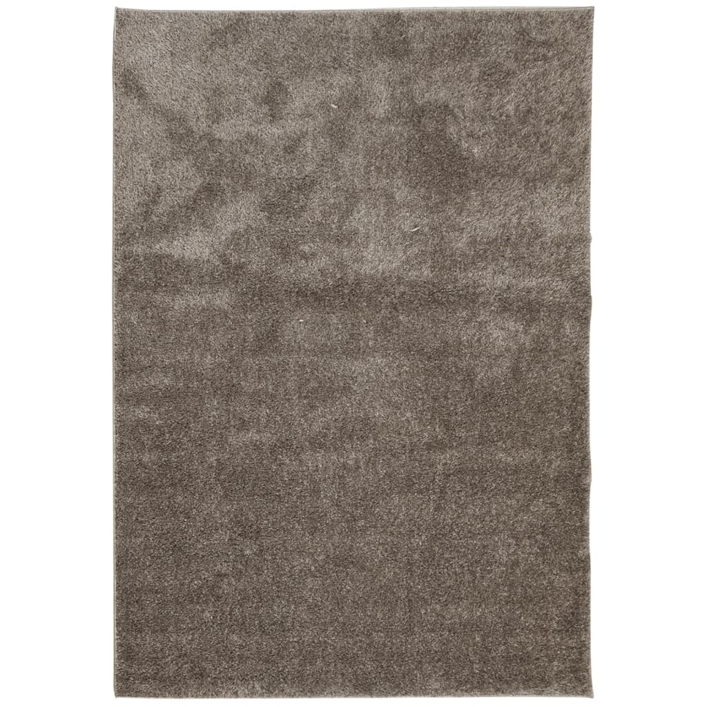 Tappeto a Pelo Lucido Lungo ISTAN Effetto Grigio 160x230 cm 375678
