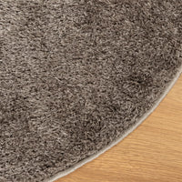 Tappeto a Pelo Lucido Lungo ISTAN Effetto Grigio Ø 100 cm 375682