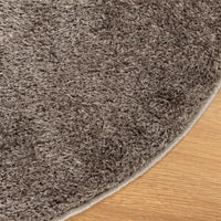 Tappeto a Pelo Lucido Lungo ISTAN Effetto Grigio Ø 160 cm 375684