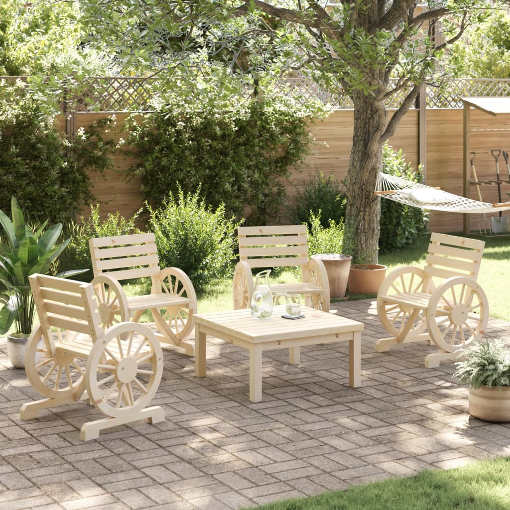 Sedie da Giardino 4 pz in Legno Massello di Abetecod mxl 91519