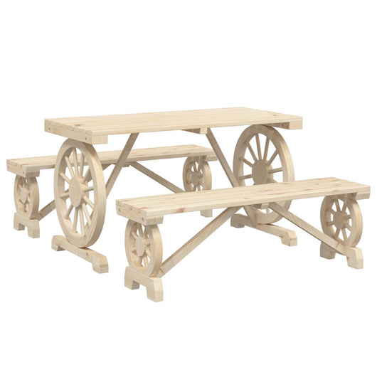 Set da Pranzo da Giardino 3 pz in Legno Massello di Abete 3207137