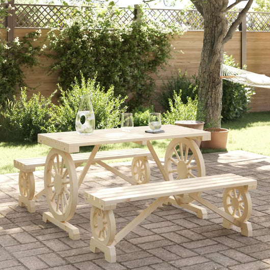 Set da Pranzo da Giardino 3 pz in Legno Massello di Abete 3207137