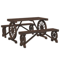 Set da Pranzo da Giardino 3 pz in Legno Massello di Abetecod mxl 92571