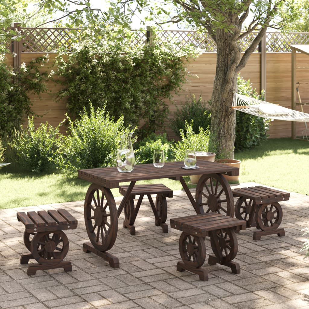 Set da Pranzo da Giardino 5 pz in Legno Massello di Abete 3207140