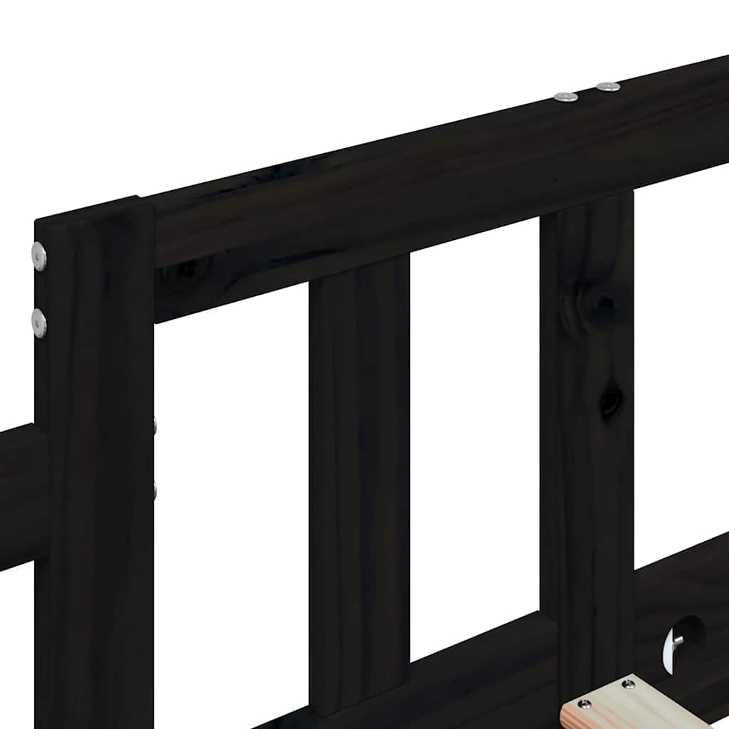 Dormeuse Nera 80x200 cm in Legno Massello di Pino 840369