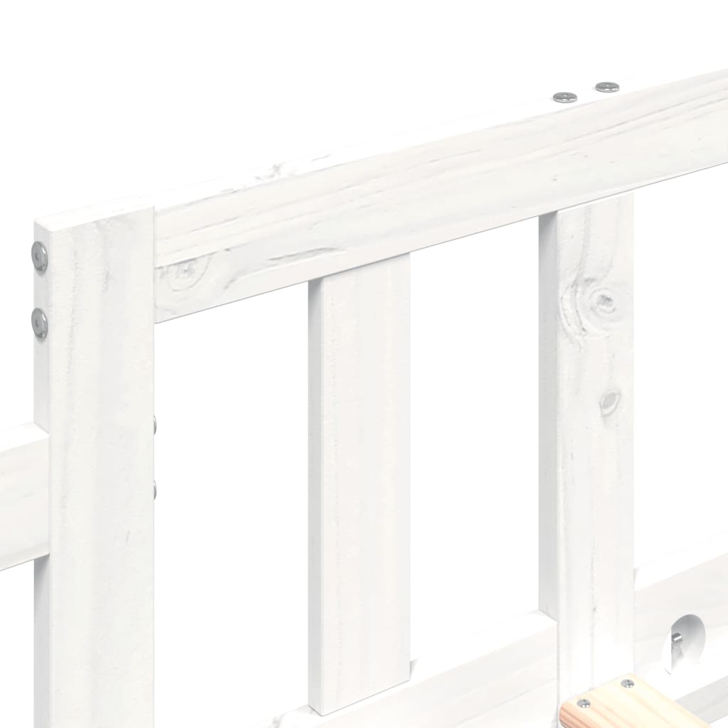 Dormeuse senza Materasso-Divano Letto-Struttura Letto Bianca 90x200 cm Legno Massello Pino 961315