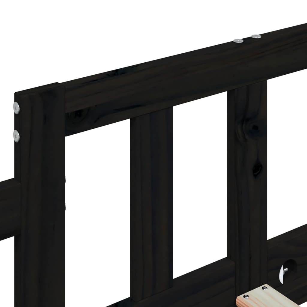 Dormeuse Nera 90x190 cm in Legno Massello di Pino 840375