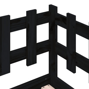 Dormeuse Nera 80x200 cm in Legno Massello di Pino