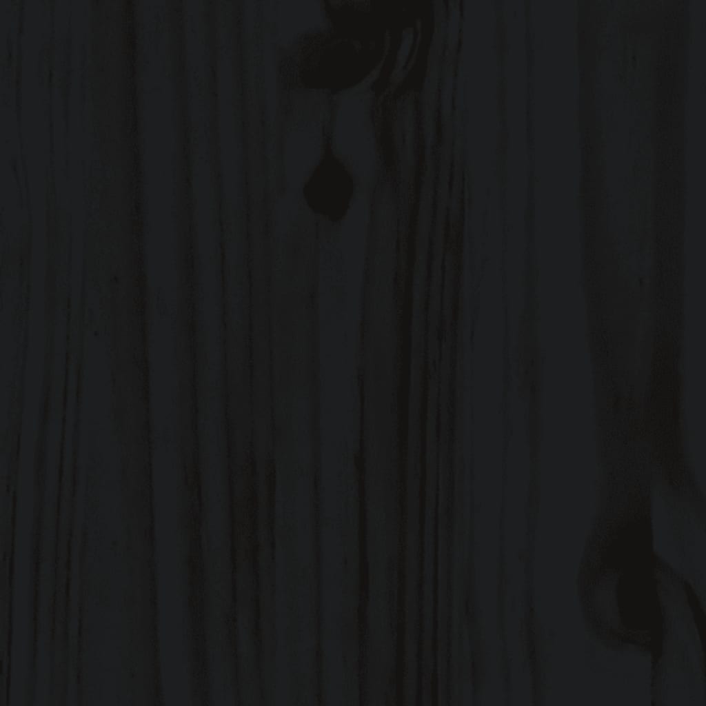 Dormeuse Nera 80x200 cm in Legno Massello di Pino