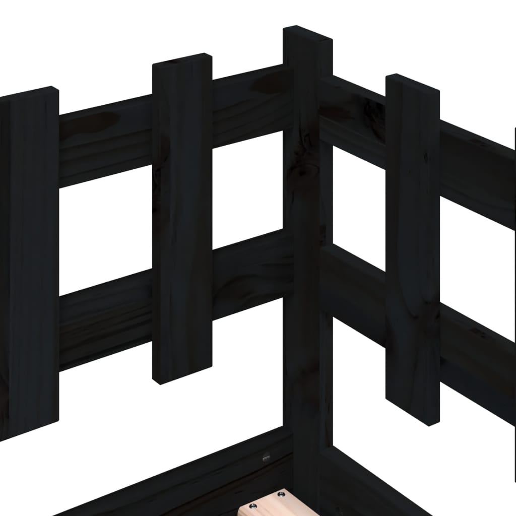 Dormeuse Nera 90x200 cm in Legno Massello di Pino 840381