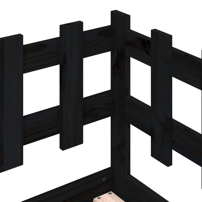 Dormeuse Nera 90x200 cm in Legno Massello di Pino 840381