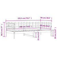 Dormeuse senza Materasso 90x190 cm in Legno Massello di Pino 840382