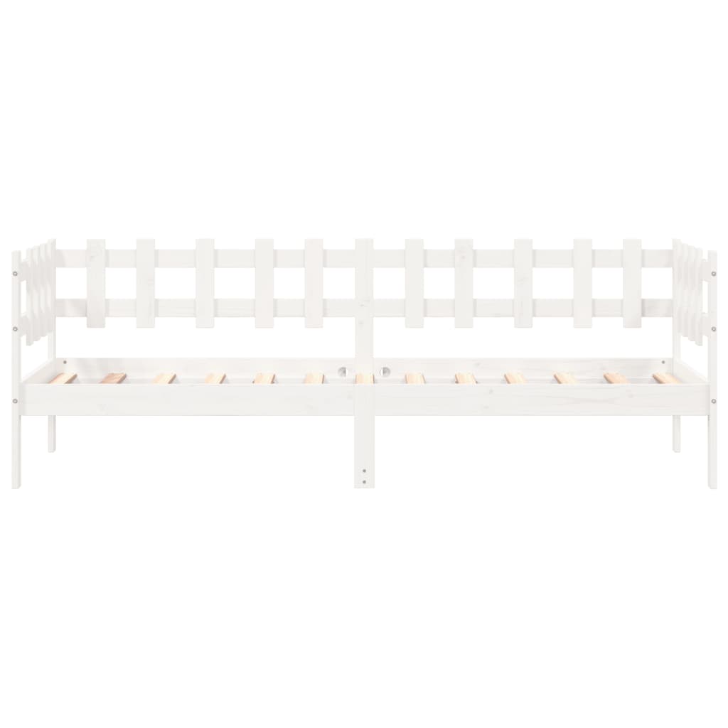 Dormeuse senza Materasso Bianca 90x190 cm Legno Massello Pino 840383