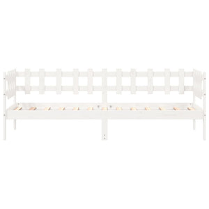 Dormeuse senza Materasso Bianca 90x190 cm Legno Massello Pino 840383