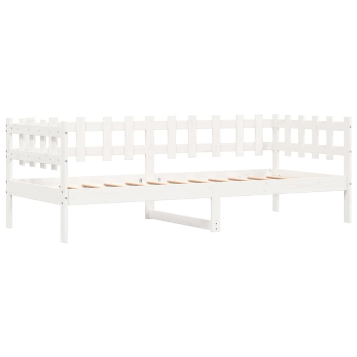 Dormeuse senza Materasso Bianca 90x190 cm Legno Massello Pino 840383