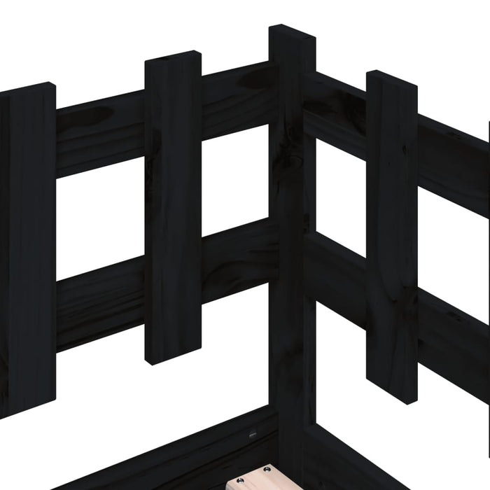 Dormeuse Nera 90x190 cm in Legno Massello di Pino 840384