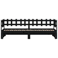 Dormeuse Estraibile Nera 2x(80x200) cm Legno Massello di Pino 840387