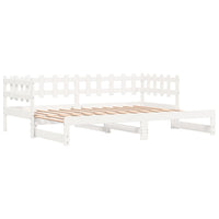Dormeuse Estraibile Bianca 2x(90x200) cm Legno Massello di Pino 840389