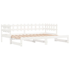 Dormeuse Estraibile Bianca 2x(90x200) cm Legno Massello di Pino 840389