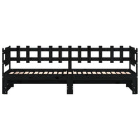 Dormeuse Estraibile Nera 2x(90x190) cm Legno Massello di Pino 840393