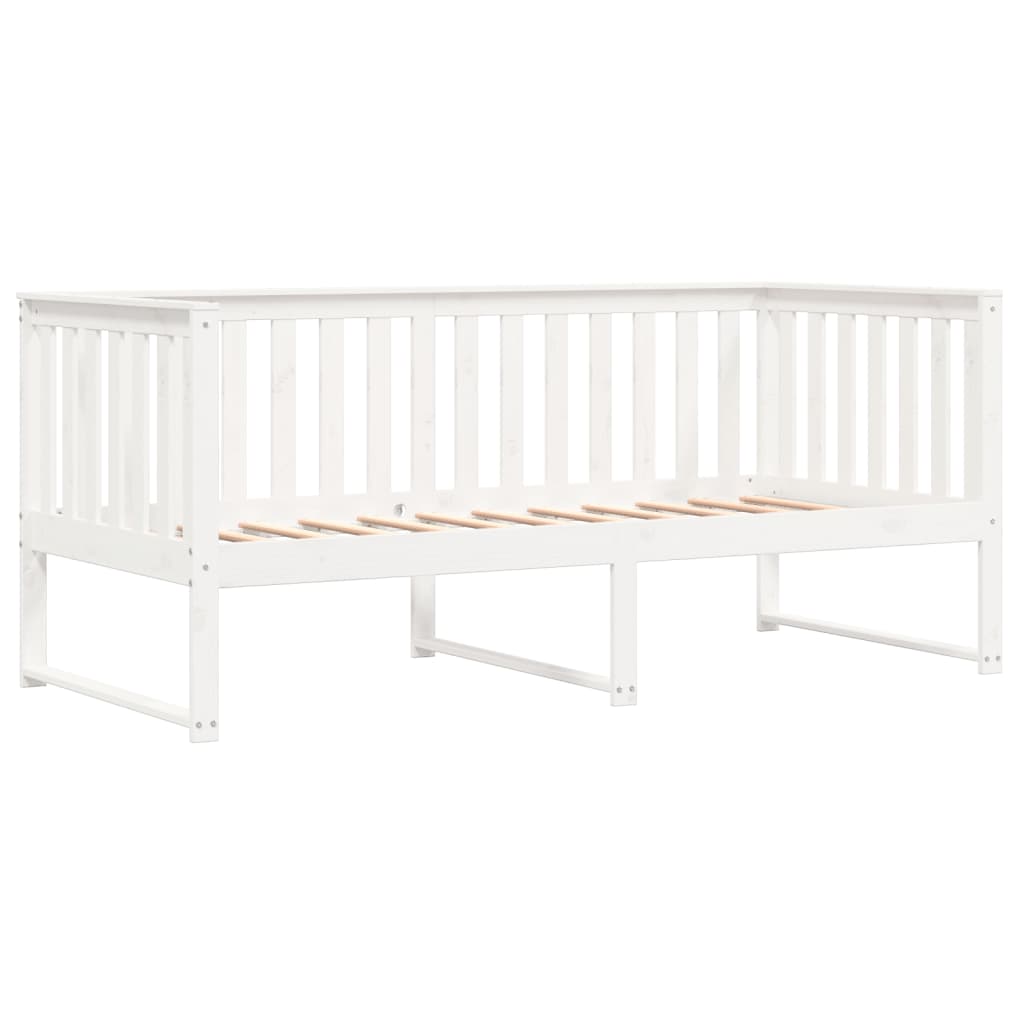 Dormeuse senza Materasso Bianca 90x200 cm Legno Massello Pino 840395