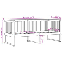Dormeuse senza Materasso Bianca 80x200 cm Legno Massello Pino 840398