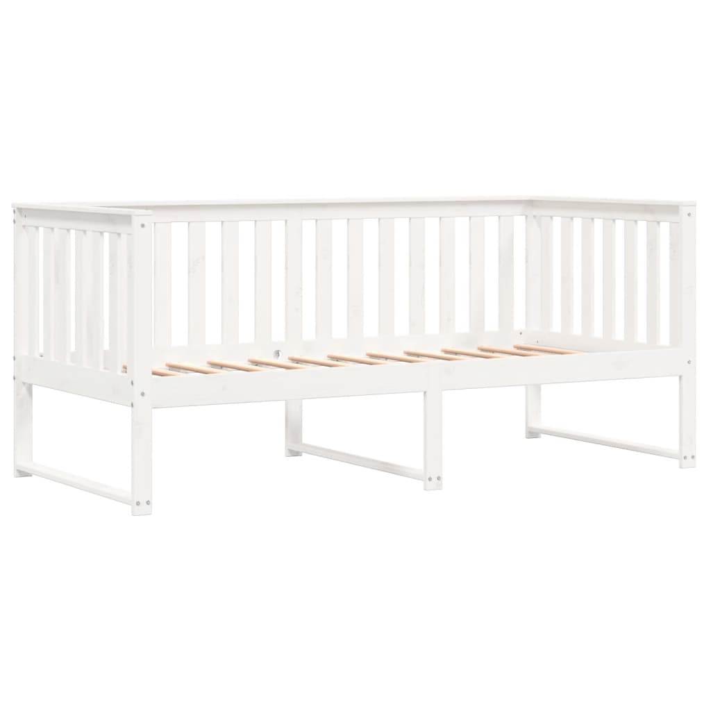 Dormeuse senza Materasso Bianca 90x190 cm Legno Massello Pino 840401