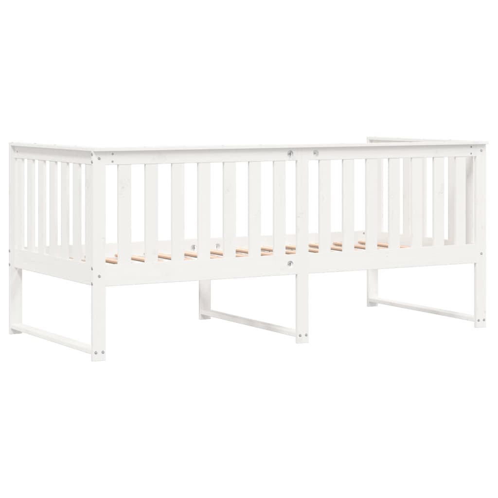 Dormeuse senza Materasso Bianca 90x190 cm Legno Massello Pino 840401