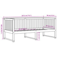 Dormeuse senza Materasso Bianca 90x190 cm Legno Massello Pino 840401