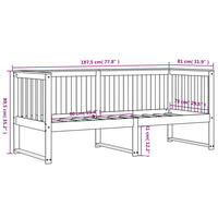 Dormeuse senza Materasso Bianco 75x190 cm in Legno di Pino 840407