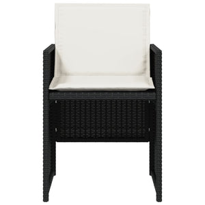 Sedie da Giardino con Cuscini 4 pz Nere in Polyrattan