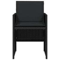 Sedie da Giardino con Cuscini 4 pz Nere in Polyrattan
