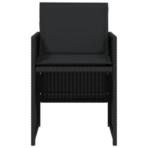 Sedie da Giardino con Cuscini 4 pz Nere in Polyrattan